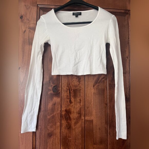 Topshop white cropped shirt - Picture 1 of 3